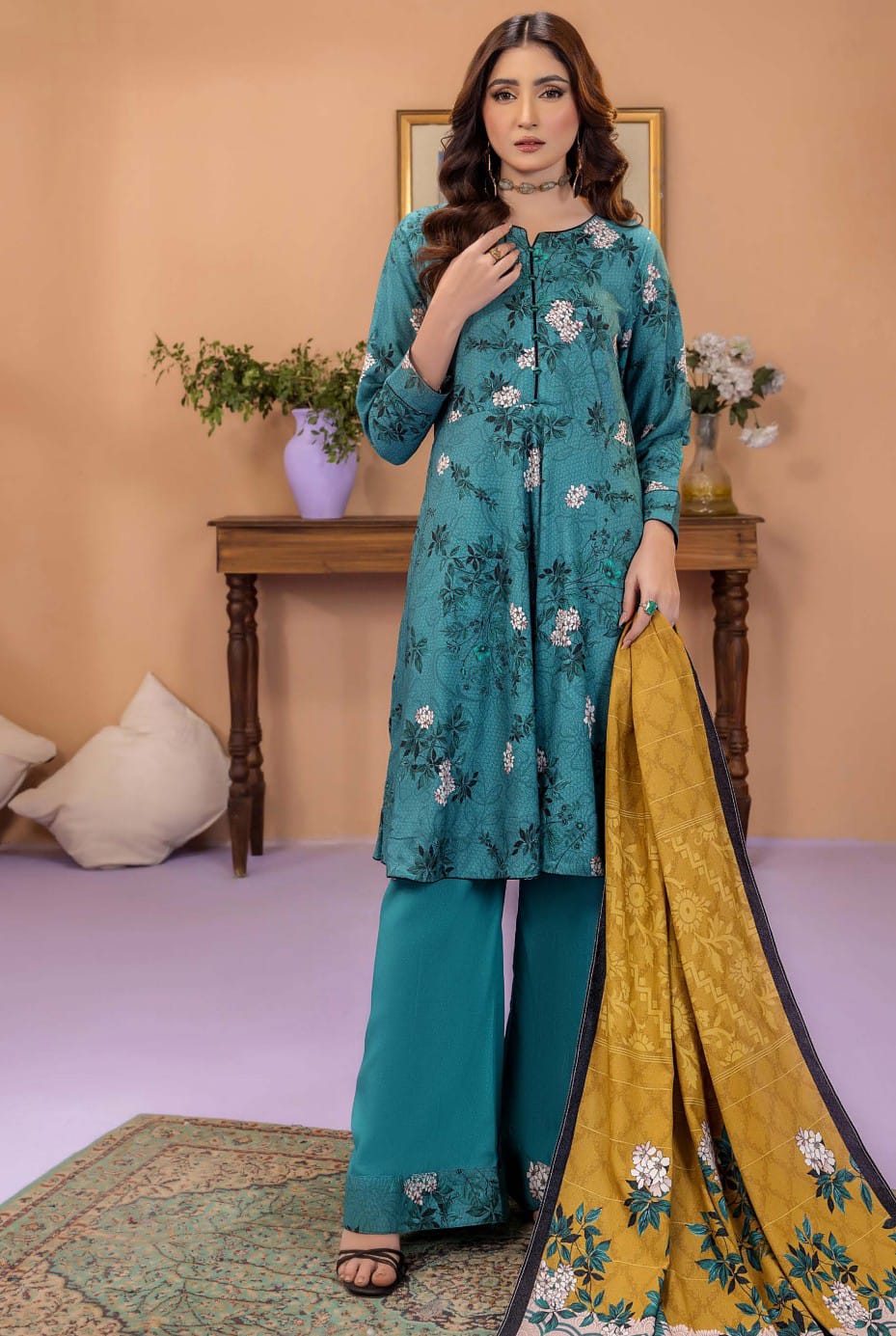 3-piece printed Karandi