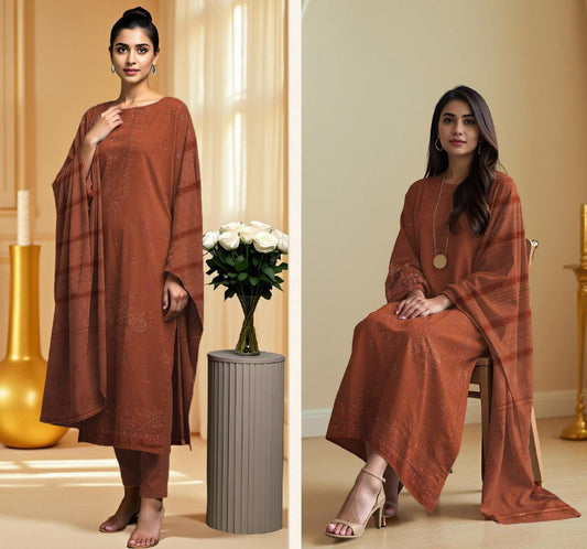 3-piece Winter Peach Leather suit
