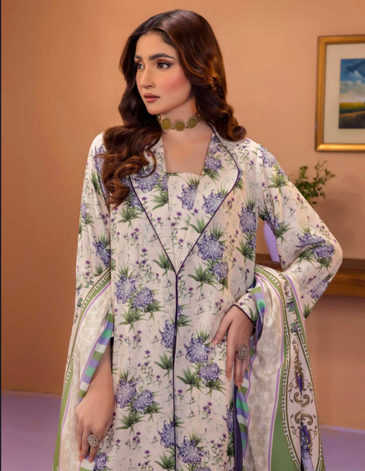 3-piece printed Karandi