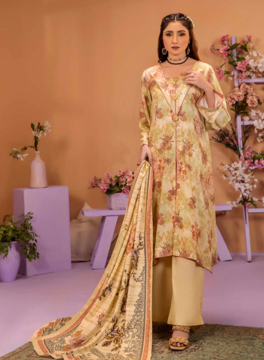 3-piece printed Karandi