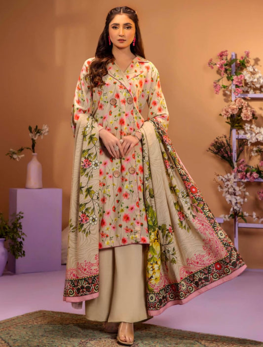 3-piece printed Karandi