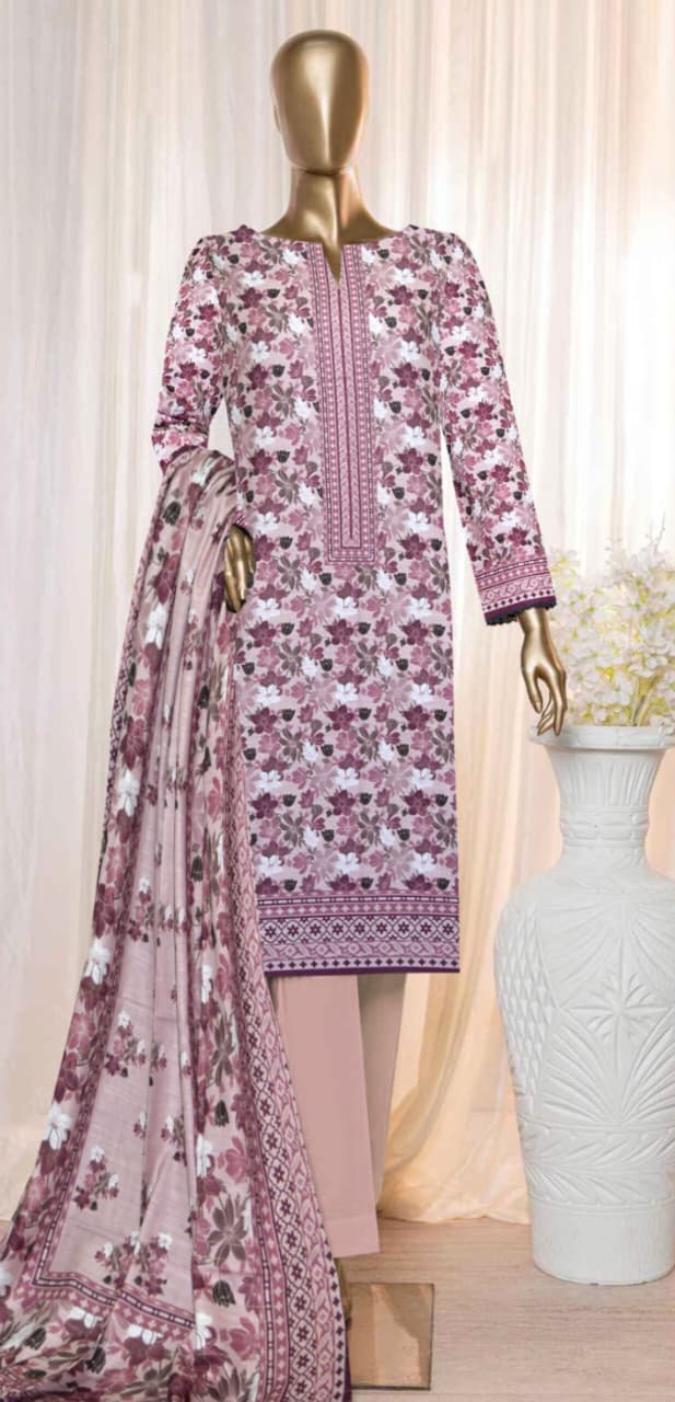 3-piece Khaddar Printed suit