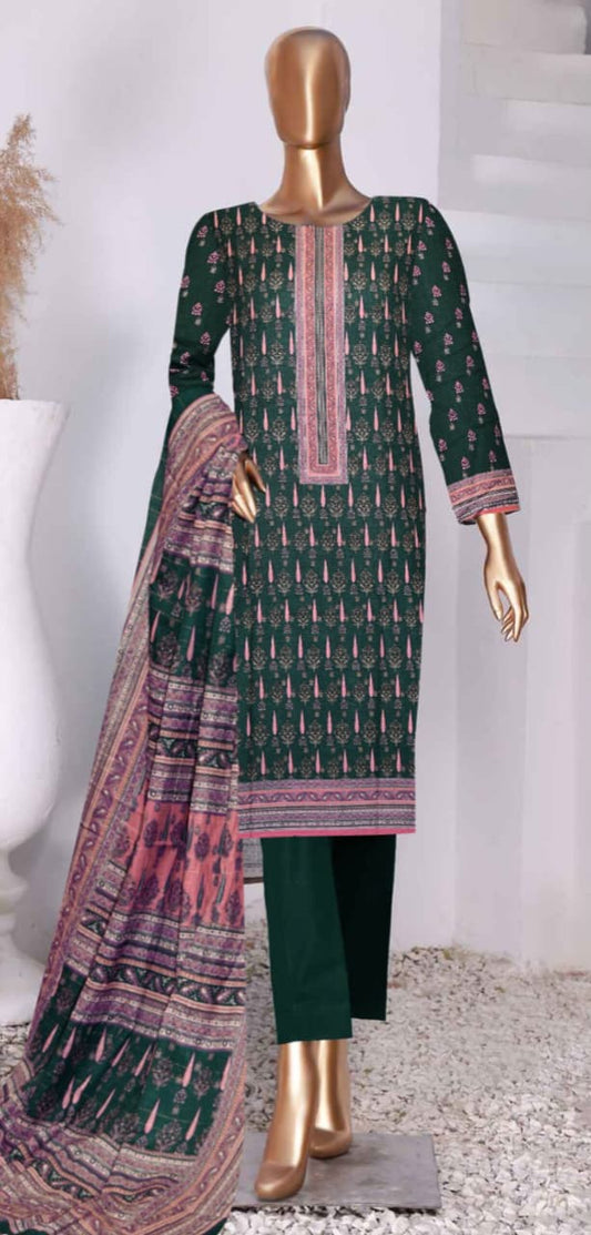3-piece Khaddar Printed suit