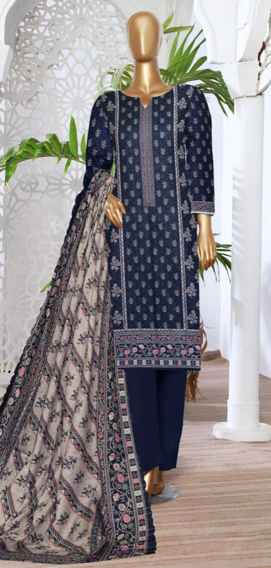 3-piece Khaddar Printed suit