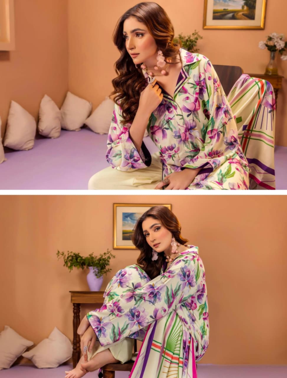 3-piece printed Karandi
