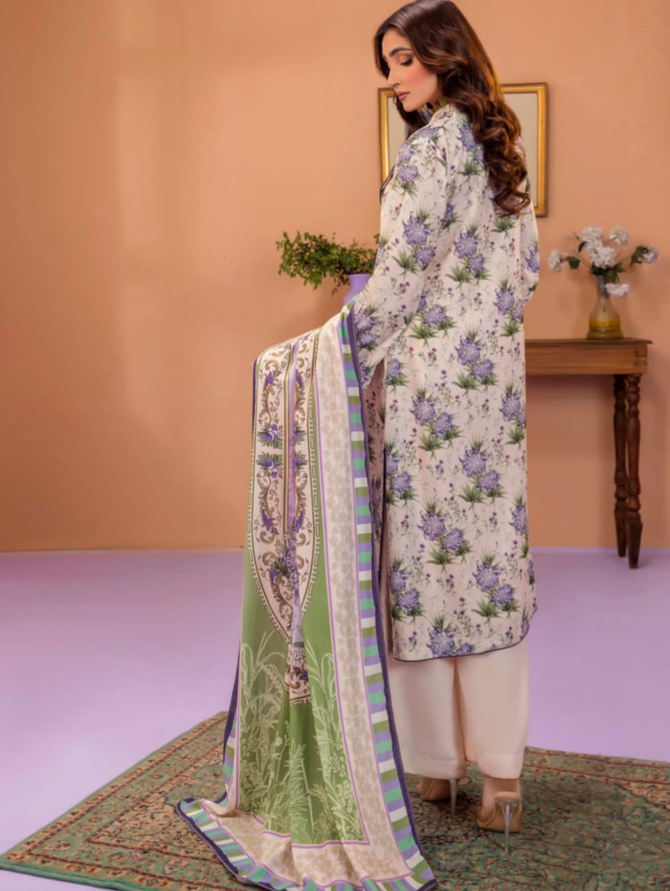 3-piece printed Karandi