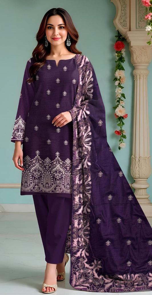 3-piece Dhanak suit