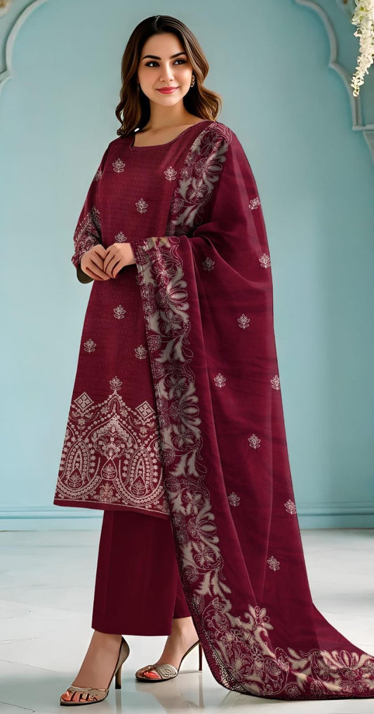 3-piece Dhanak suit