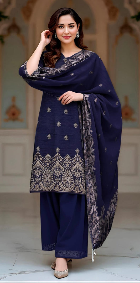 3-piece Dhanak suit