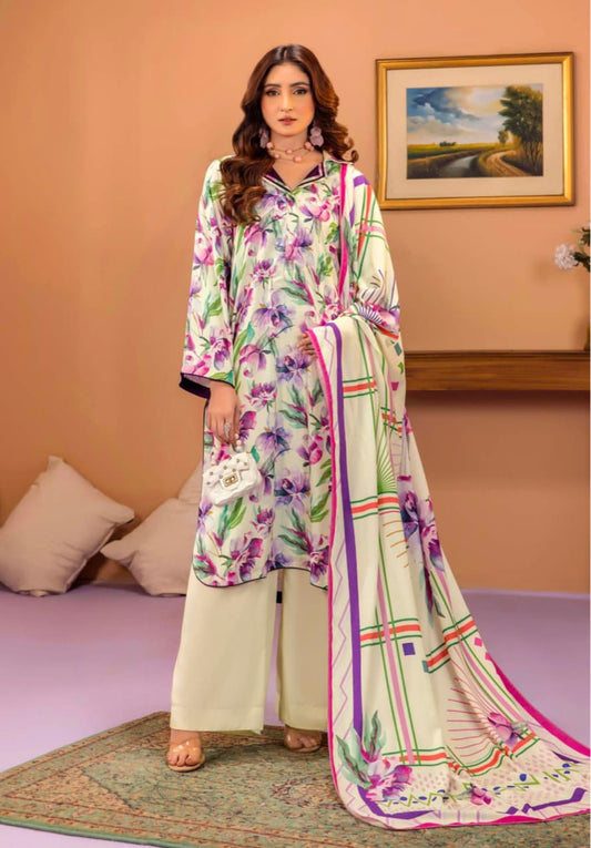 3-piece printed Karandi