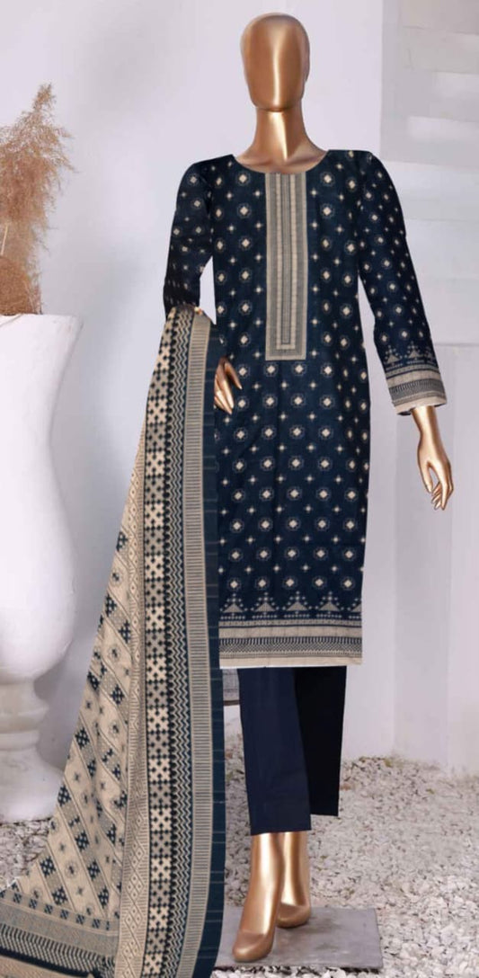 3-piece Khaddar Printed suit