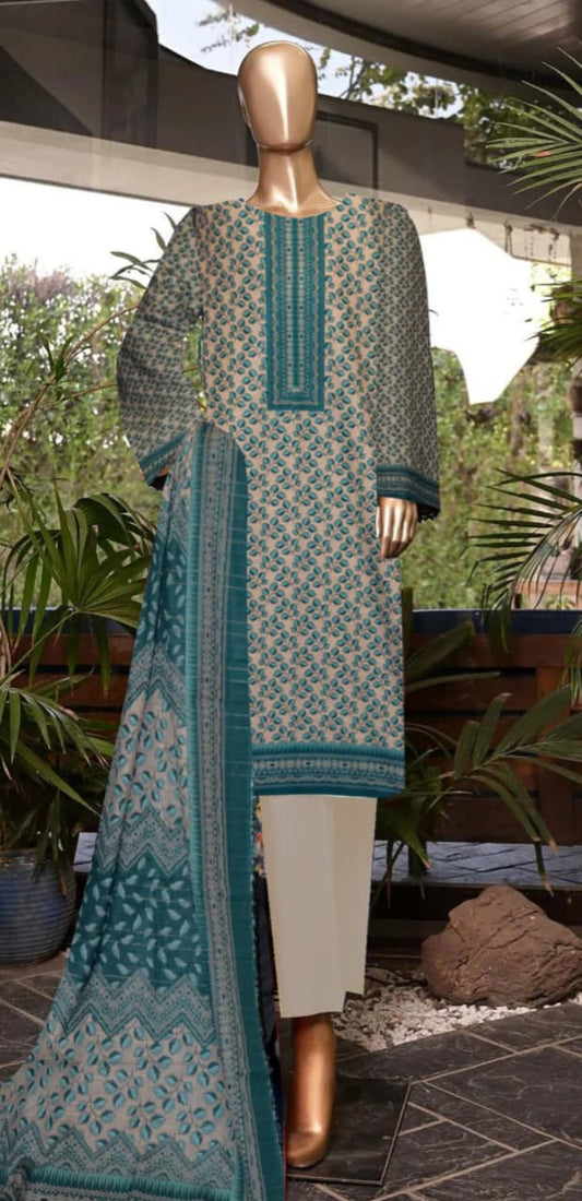 3-piece Khaddar Printed suit