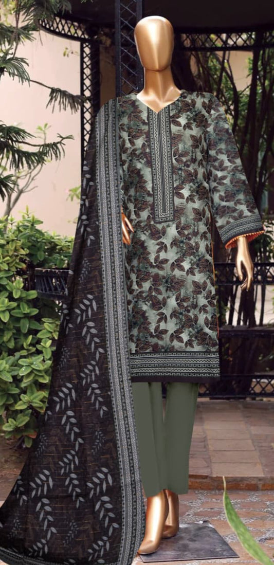 3-piece Khaddar Printed suit