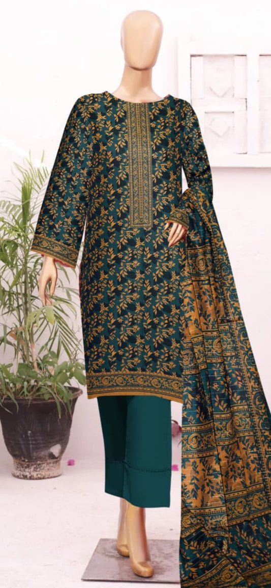 3-piece Khaddar Printed suit