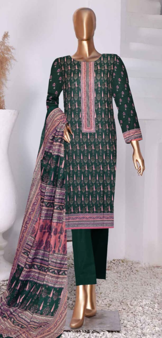 3-piece Khaddar Printed suit