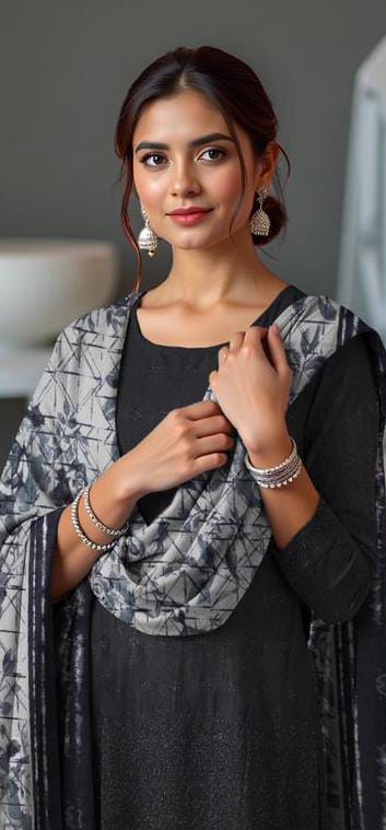 3-piece Khaddar Embroidered suit